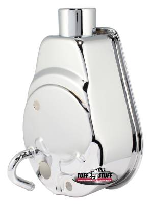 Power Steering Reservoir; Fits Tuff Stuff PN[6174/6176] Power Steering Pumps - w/Tube On Left - Chrome; 6501A