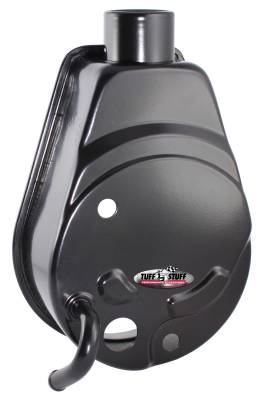 Power Steering Reservoir; Fits Tuff Stuff PN[6174/6176] Power Steering Pumps - w/Tube On Left - Black Powdercoat; 6501B