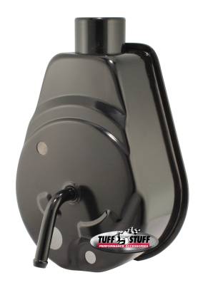 Power Steering Reservoir; Fits Tuff Stuff PN[6177/6178] Power Steering Pumps - w/Center Tube - Black Powdercoat; 6502B