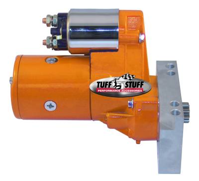 Starter; 1.4 KW - 1.9 HP - w/Straight Mounting Block - 153 or 168 Tooth Flywheel - Orange Powdercoat w/Chrome Accents; 6584BORANGE