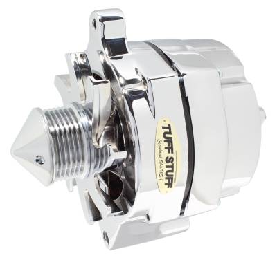 Alternator; 100 AMP - Smooth Back - 1 Wire - 6 Groove Bullet Pulley - Polished; 7068BBULL6G