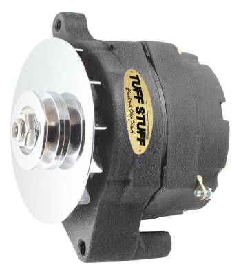 Alternator; 140 AMP - OEM Wire - V Groove Pulley - External Regulator - Black Wrinkle; 7078NKBW