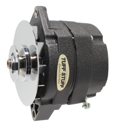 Alternator; 100 AMP - OEM Or 1 Wire - V Groove Pulley - Black Wrinkle; 7127NFBW