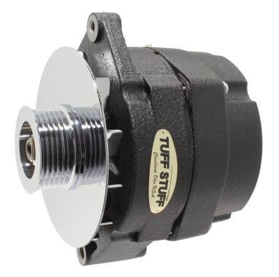 Alternator; 100 AMP - OEM Or 1 Wire - 6 Groove Pulley - Black Wrinkle; 7127NFBW6G