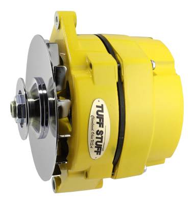Alternator; 100 AMP - OEM Or 1 Wire - V Groove Pulley - Yellow Powdercoat w/Chrome Accents; 7127NFYELLOW