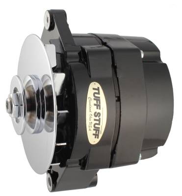 Alternator; 65 AMP - 1 Wire [Not An OEM Hookup] - 6 Volt - V Groove Pulley - Black; 7127NH