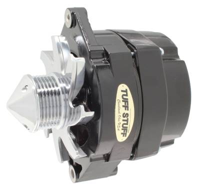 Alternator; 100 AMP - OEM Or 1 Wire - 6 Groove Pulley - 4.85 in. Case Depth - Lower Mount Boss 2 in. Long - Black; 7139FBULL6G