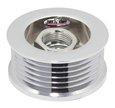 Alternator Pulley; 2.25 in. - 6 Groove Serpentine - Incl. Lockwasher/Nut - Chrome; 7610A