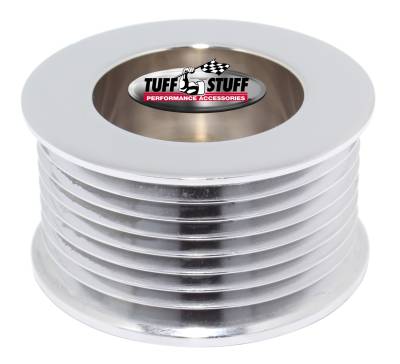 Alternator Pulley; 2.25 in. - 8 Groove Serpentine - Incl. Lockwasher/Nut - Chrome; 7610D