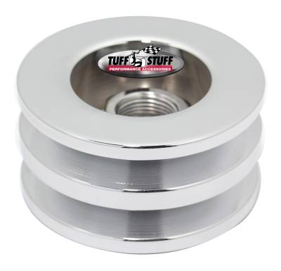 Alternator Pulley; 2.628 in. - Double V Groove - Incl. Lockwasher/Nut - Chrome; 7610F