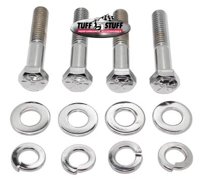 Water Pump Bolt; Chrome Hex - Incl. Four 3/8 in.-16x2 in. Bolts/4 Lock And 4 Flat Washers - Fits Chevy Big Block w/Short Water Pump PN[1484/1494]; 7676A