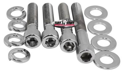 Tuff Stuff Performance - Water Pump Bolt; Chrome Socket - Incl. (2) 3/4 in.-16x1 3/4 in./(1) 3/4 in.-16x2 in./(1) 3/8 in.-16x2 1/2 in. Bolts/(4) Lock And (4) Flat Washers; 7677C - Image 2