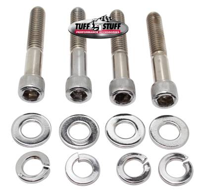 Water Pump Bolt; Chrome Socket - Incl. (4) 3/4 in.-16x2 1/4 in. Bolts/(4) Lock And (4) Flat Washers - Fits Chevy Small/Big Block w/Long Water Pump PN[1449/1461/1511]; 7678C