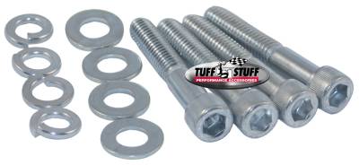 Water Pump Bolt; Zinc Socket - Incl. (4) 3/4 in.-16x2 1/4 in. Bolts/(4) Lock And (4) Flat Washers - Fits Chevy Small/Big Block w/Long Water Pump PN[1449/1461/1511]; 7678D