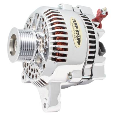 Alternator; 225 AMP Upgrade - OEM Wire - 7 Groove Pulley - Internal Regulator - Chrome; 7764D