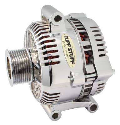 Alternator; 225 AMP Upgrade - OEM Wire - 8 Groove Pulley - Internal Regulator - Chrome; 7768D