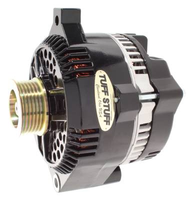 Alternator; 150 AMP - OEM Wire - 6 Groove Pulley - Internal Regulator - Heavy Duty Ball Bearings - Black; 7771B6G