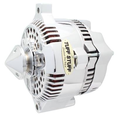 Alternator; 225 AMP - OEM Wire - V Groove Bullet Pulley - Internal Regulator - Chrome; 7771DBULL