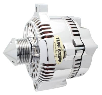 Alternator; 225 AMP - OEM Wire - 6 Groove Bullet Pulley - Internal Regulator - Chrome; 7771DBULL6G