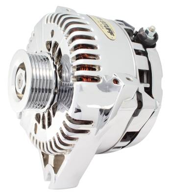 Alternator; 150 AMP - OEM Wire - 6 Groove Pulley - Internal Regulator - Exceeds Rigorous Standards - Aluminum - Polished; 7773AP