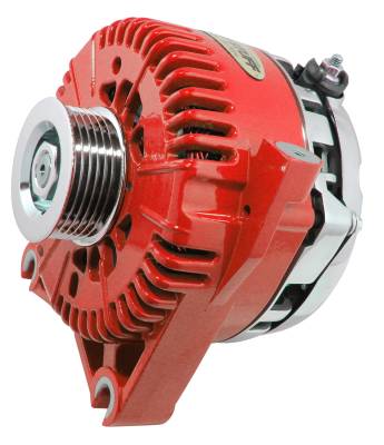 Alternator; 225 AMP Upgrade - DOHC Applications - OEM Wire - 6 Groove Pulley - Internal Regulator - Red; 7781DRED