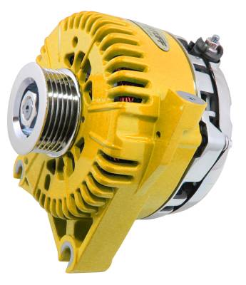 Alternator; 225 AMP Upgrade - DOHC Applications - OEM Wire - 6 Groove Pulley - Internal Regulator - Yellow; 7781DYELLOW