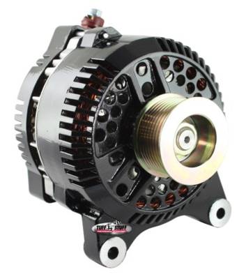 Alternator; 225 AMP Upgrade - OEM Wire - 8 Groove Pulley - Internal Regulator - Black; 7791C