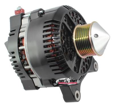 Alternator; 225 AMP Upgrade - OEM Wire - 8 Groove Bullet Pulley - Internal Regulator - Black; 7791CBULL