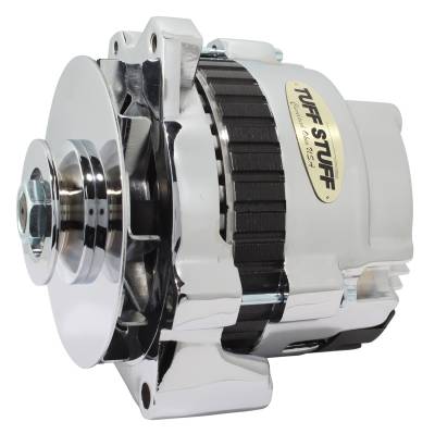 Alternator; 105 AMP - 1 Wire Or OEM - V Groove Pulley - Chrome; 7860D