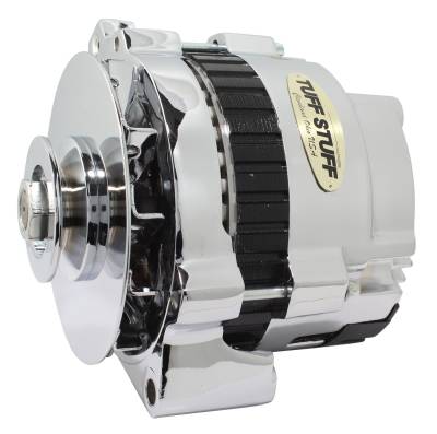 Alternator; 105 AMP - 1 Wire Or OEM - V Groove Pulley - 6.125 in. Bolt To Bolt - Chrome; 7866D