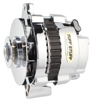 Alternator; 160 AMP - 1 Wire Or OEM - V Groove Pulley - Chrome; 7935F