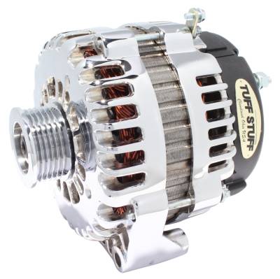 Alternator; 105 AMP - OEM Wire - 6 Groove Pulley - Internal Cooling Fan - Chrome; 8238A