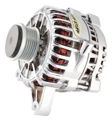 Alternator; 135 AMP - OEM Wire - 6 Groove Clutch Pulley - Chrome; 8438A