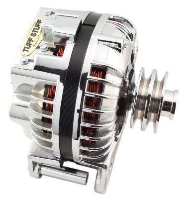 Alternator; 100 AMP - OEM Wire - Double Groove Pulley - Aluminum - Polished; 8509RCPDP