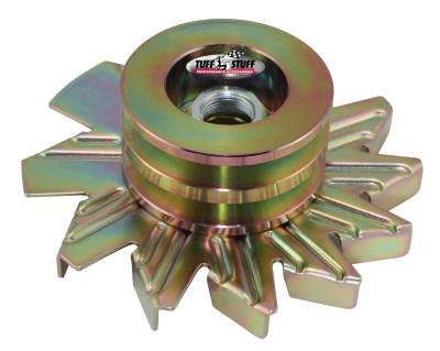 Alternator Pulley; 2.628 in. - Double V Groove Pulley - Incl. Fan/Lock Washer/Nut - Gold Zinc; 7600BD