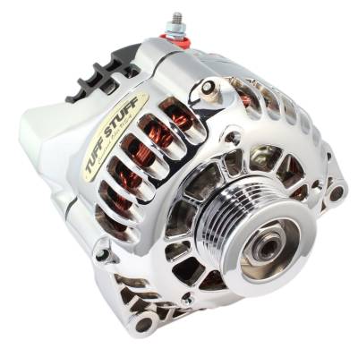 Alternator; 125 AMP - Chrome Plated - 1-Wire Or OEM Hookup Side Post - 6 Groove Pulley; 8206NA1
