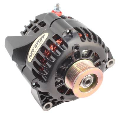 Alternator; 175 AMP Upgrade - Stealth Black - 1-Wire Or OEM Hookup Side Post - 6 Groove Pulley; 8206NB1